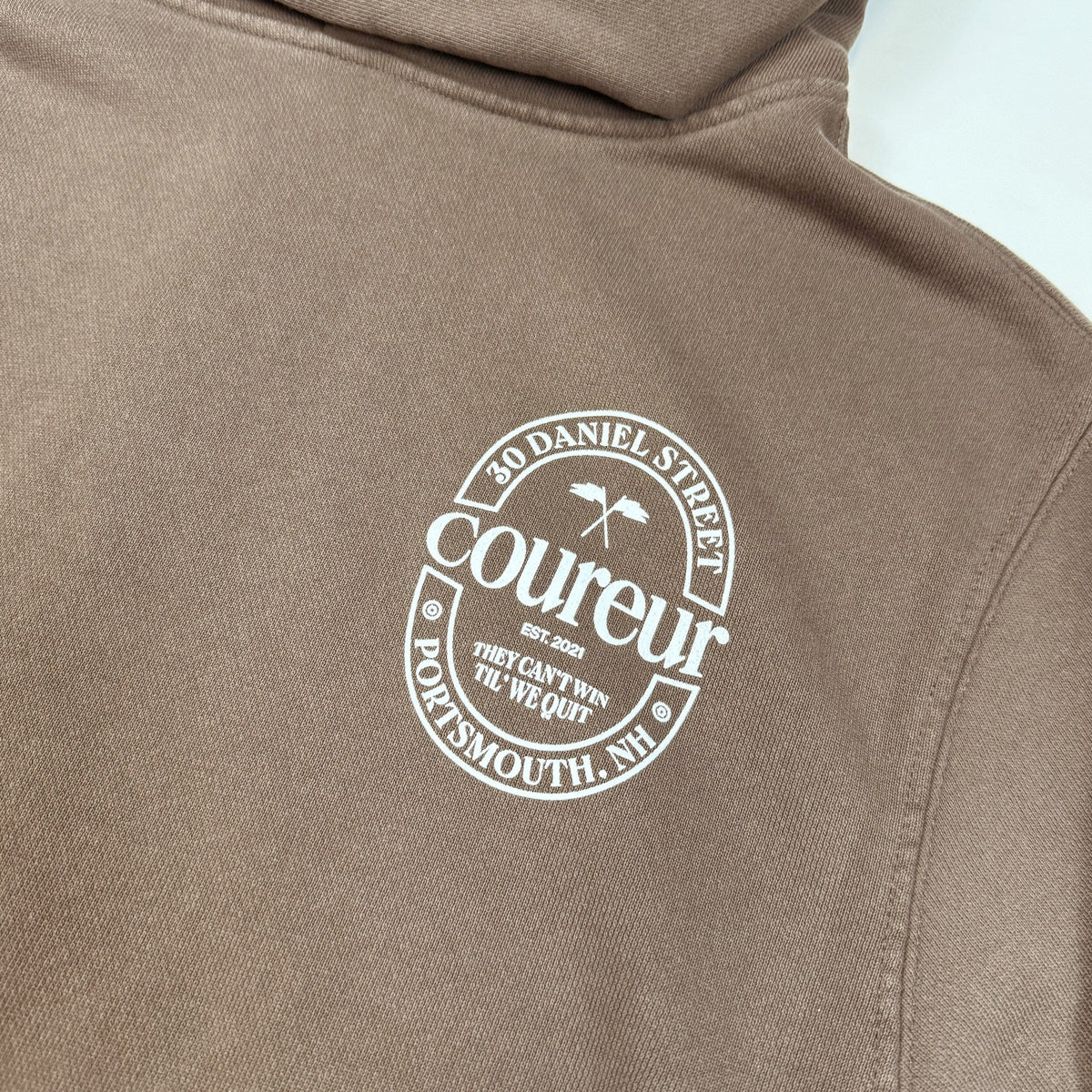 Coureur Goods 23 Crest Garment Dyed Hoodie Mocha hoodies Coureur Goods 