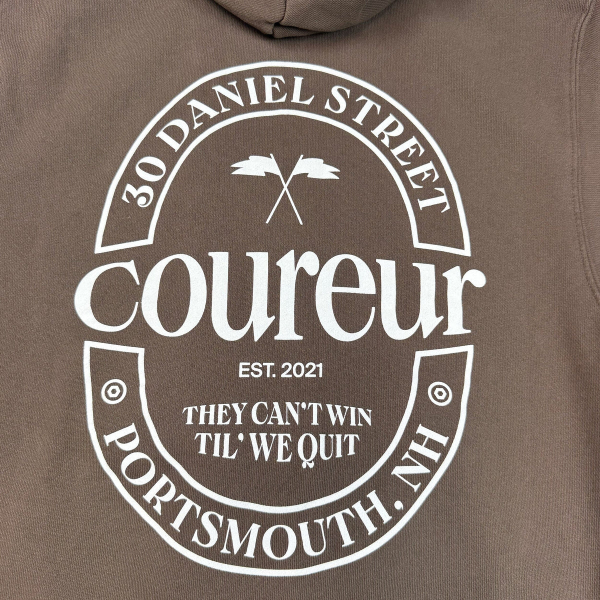 Coureur Goods 23 Crest Garment Dyed Hoodie Mocha hoodies Coureur Goods 