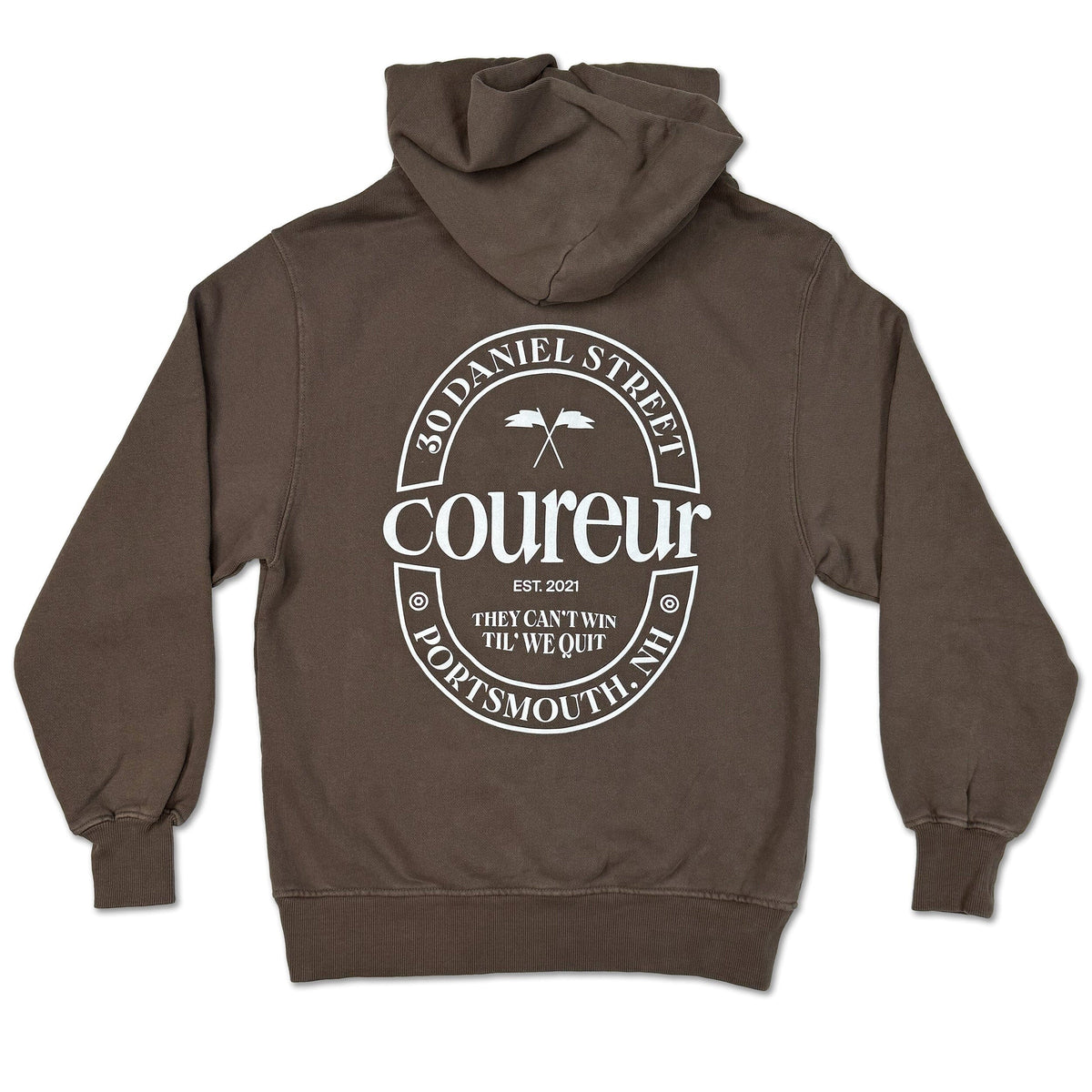 Coureur Goods 23 Crest Garment Dyed Hoodie Mocha hoodies Coureur Goods 