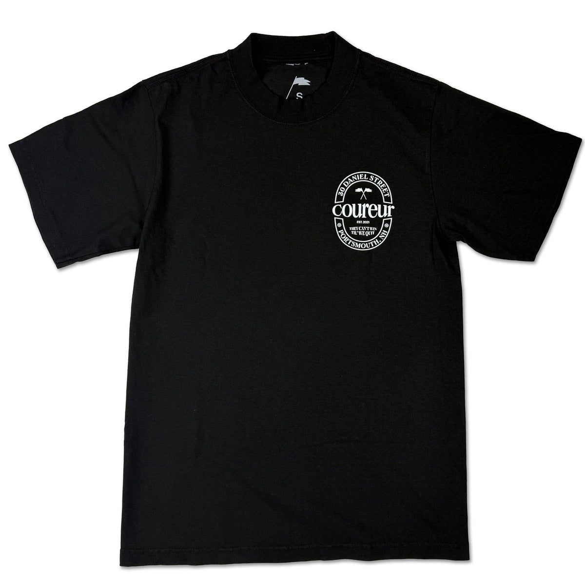 Coureur Goods 23 Crest Garment Dyed Tee Black Tees Coureur Goods 
