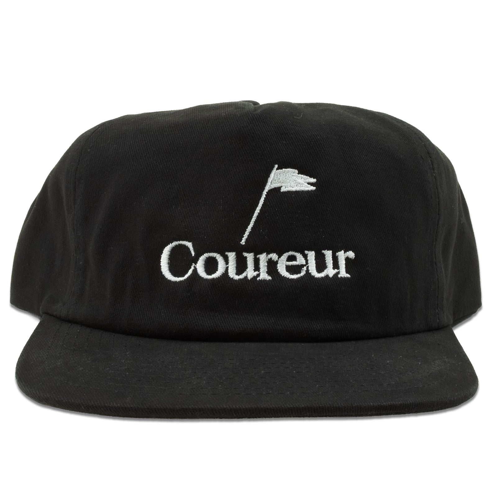 Coureur Goods Pennant 6 Panel Cap Black/White hats Coureur Goods 