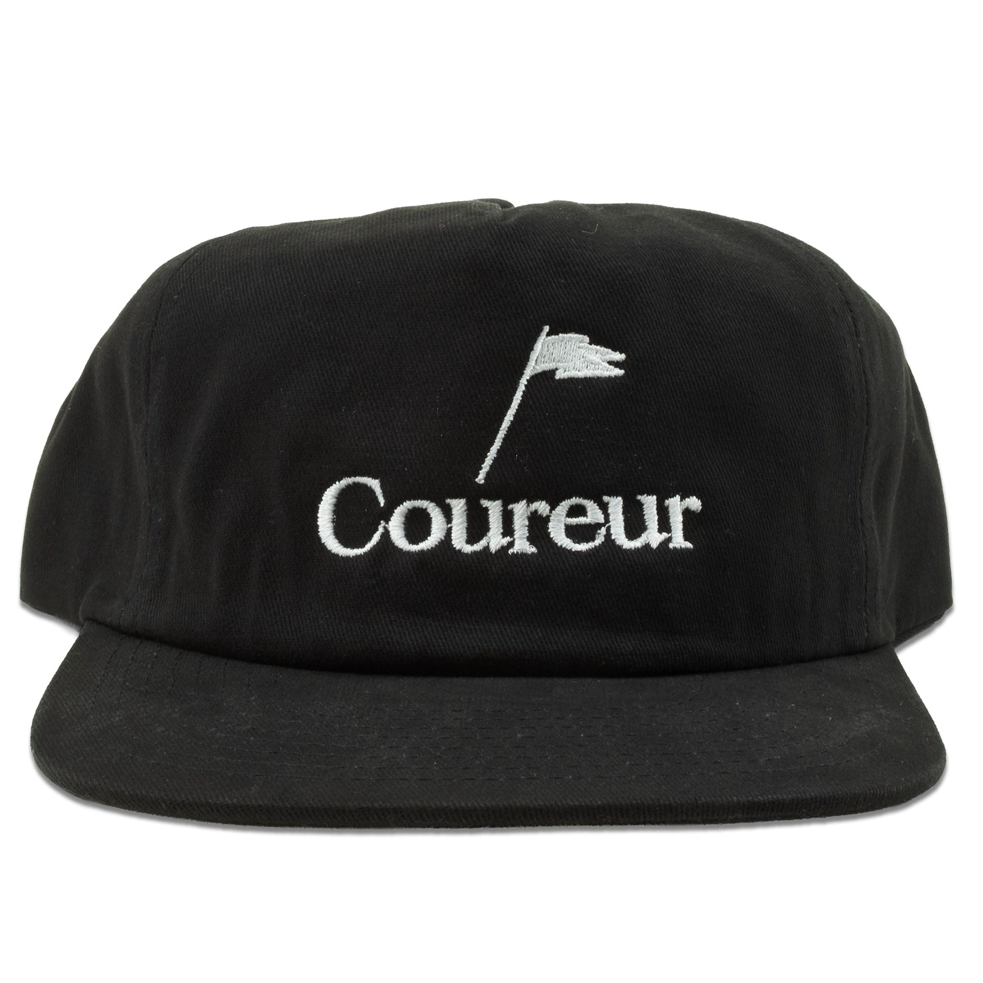 Coureur Goods Pennant 6 Panel Cap Black/White hats Coureur Goods 