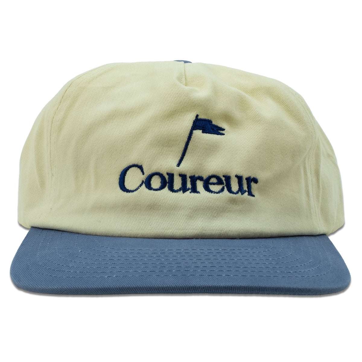 Coureur Goods Pennant 6 Panel Cap White/Slate hats Coureur Goods 