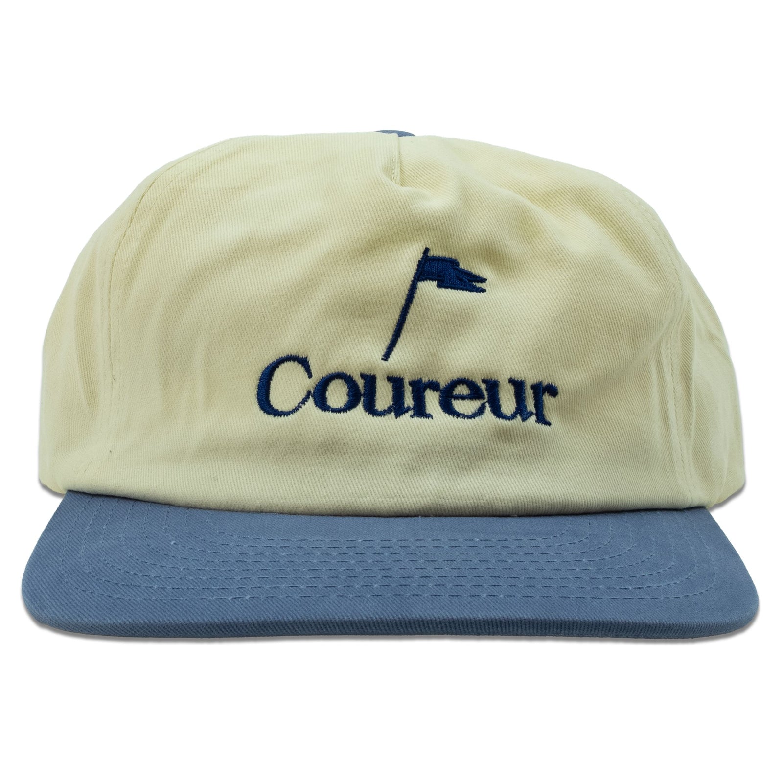 Coureur Goods Pennant 6 Panel Cap White/Slate hats Coureur Goods 