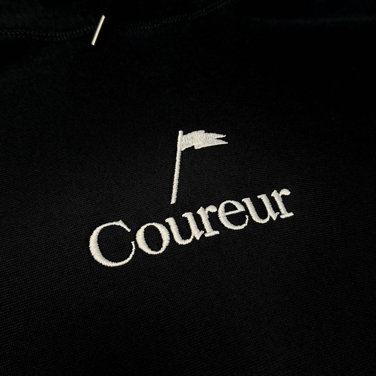 Coureur Goods Pennant EMB Heavyweight Hoodie Black hoodies Coureur Goods 