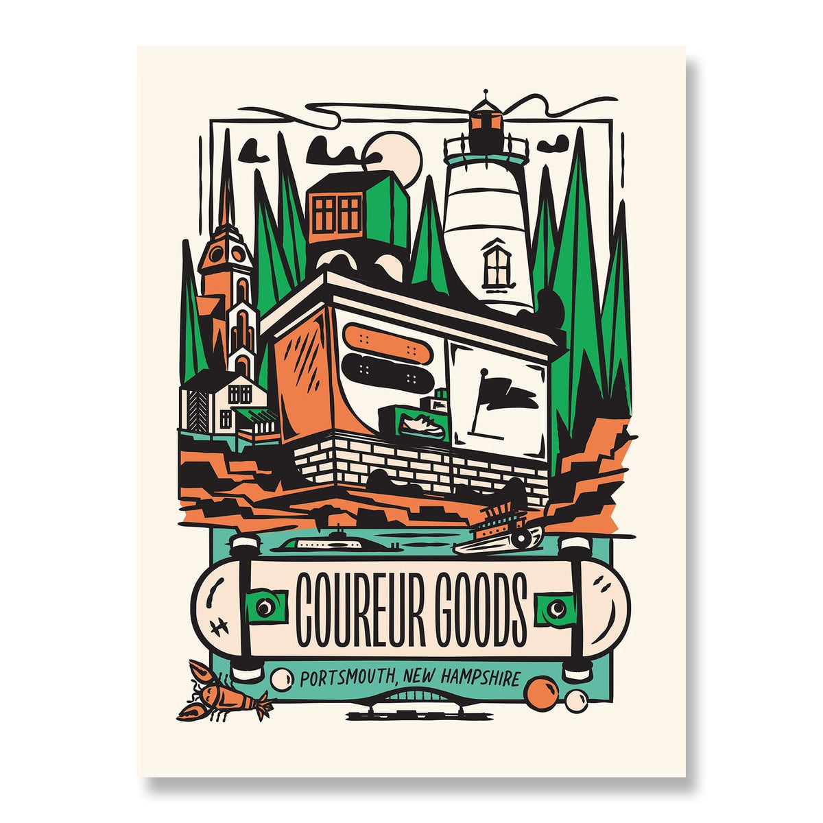 Coureur Goods &quot;Postcard&quot; Riso Art Print 11x14 accessories Coureur Goods 
