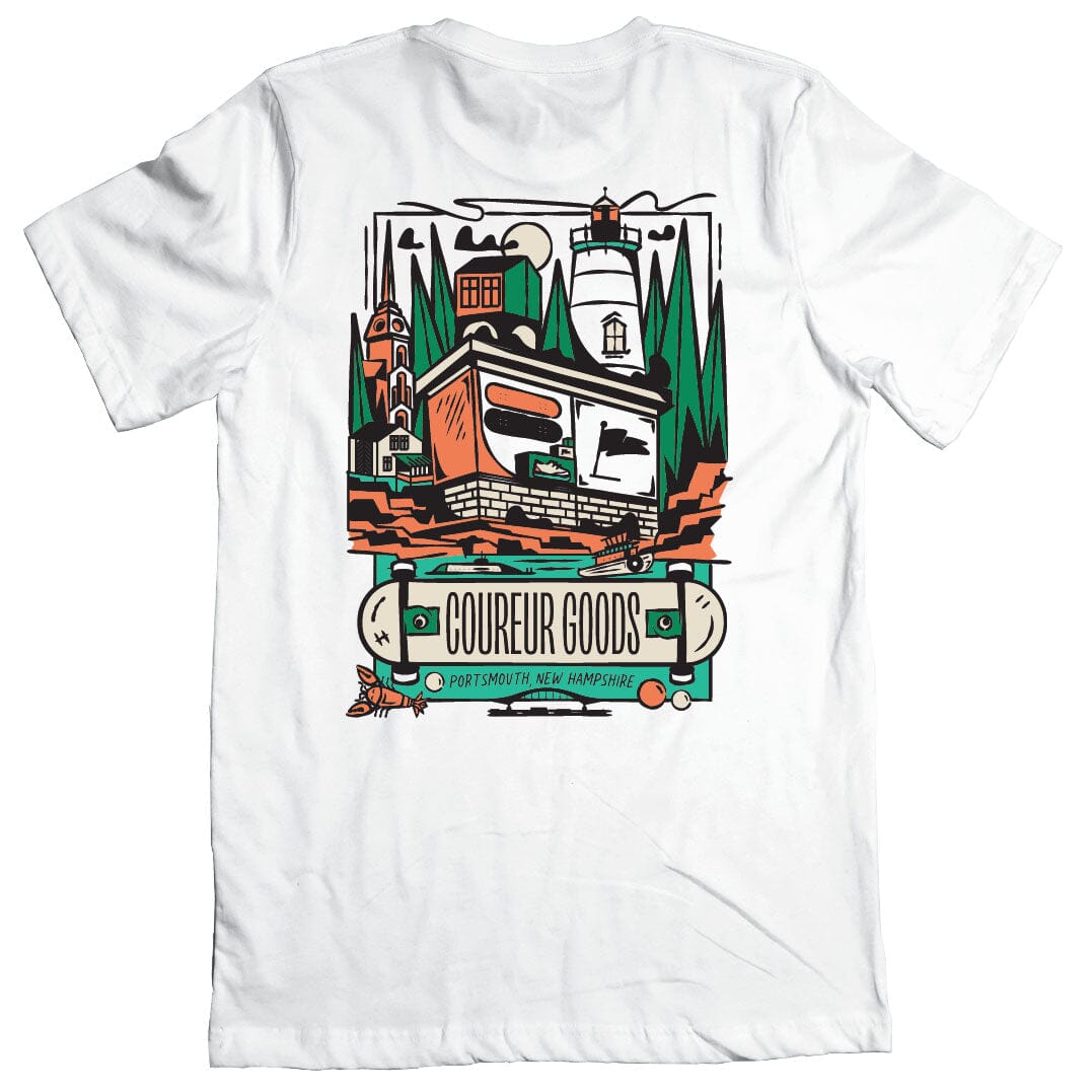 Coureur Goods Postcard Tee White tees Coureur Goods 