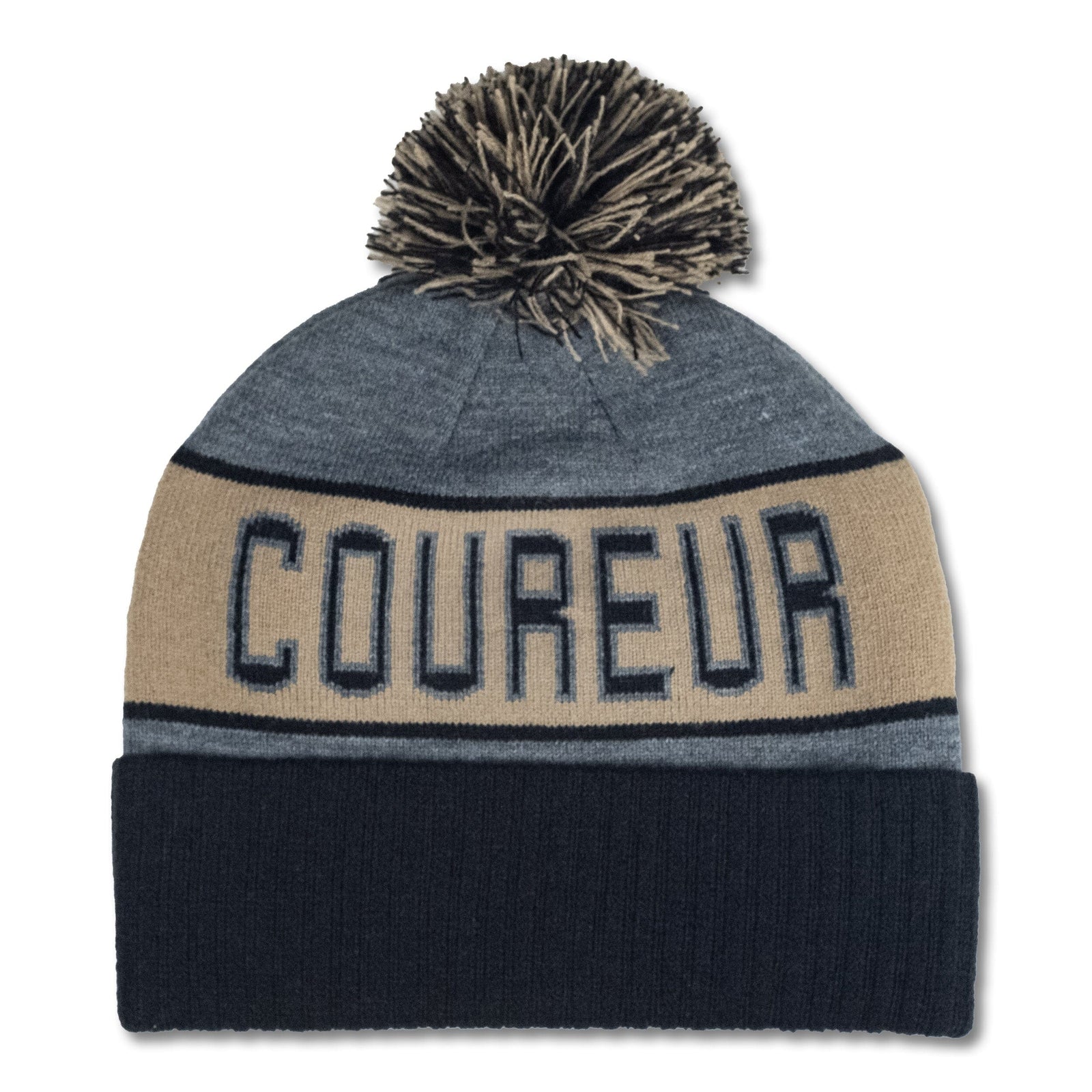 Coureur Goods PRTSMTH Pom Beanie Black/Acorn beanies Coureur Goods 