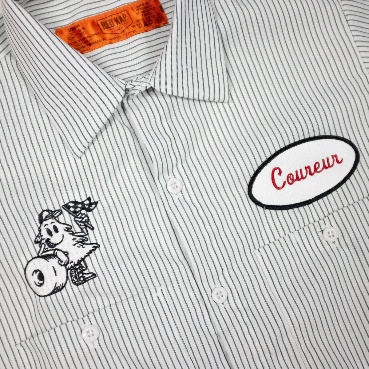 Coureur Goods Red Kap Mechanic Workshirt Green Stripe shirts Coureur Goods 