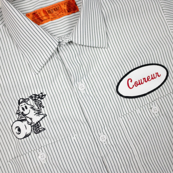 Coureur Goods Red Kap Mechanic Workshirt Green Stripe