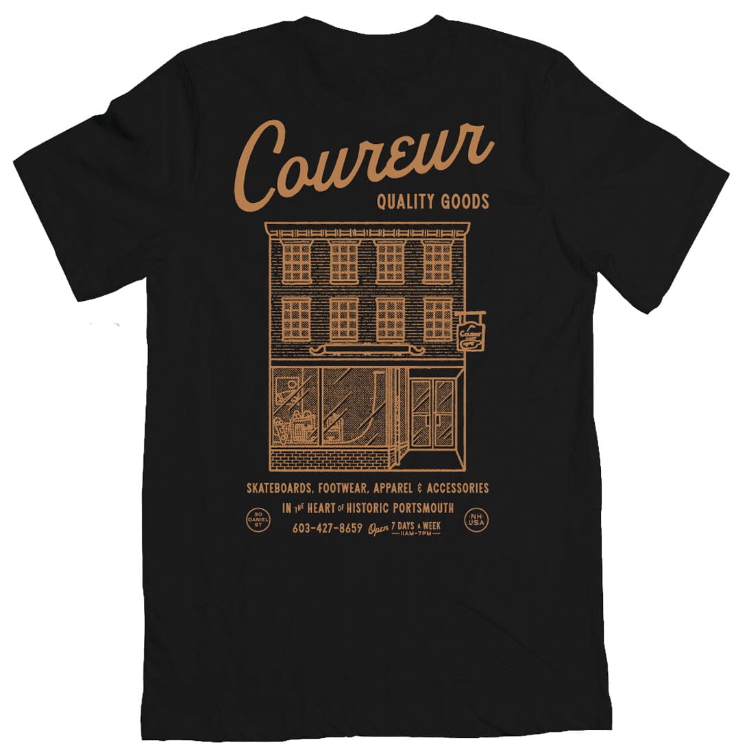 Coureur Goods Shopkeeper Tee Black/Brass tees Coureur Goods 