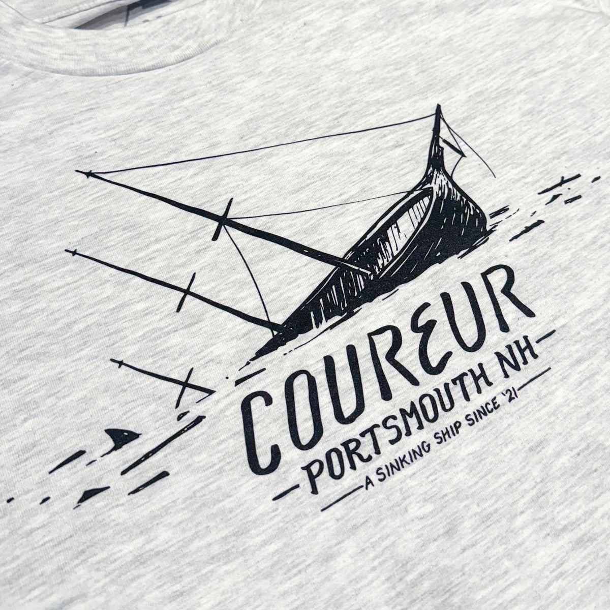 Coureur Goods Todd Francis Shipwrecked Tee Heather Grey tees Coureur Goods 