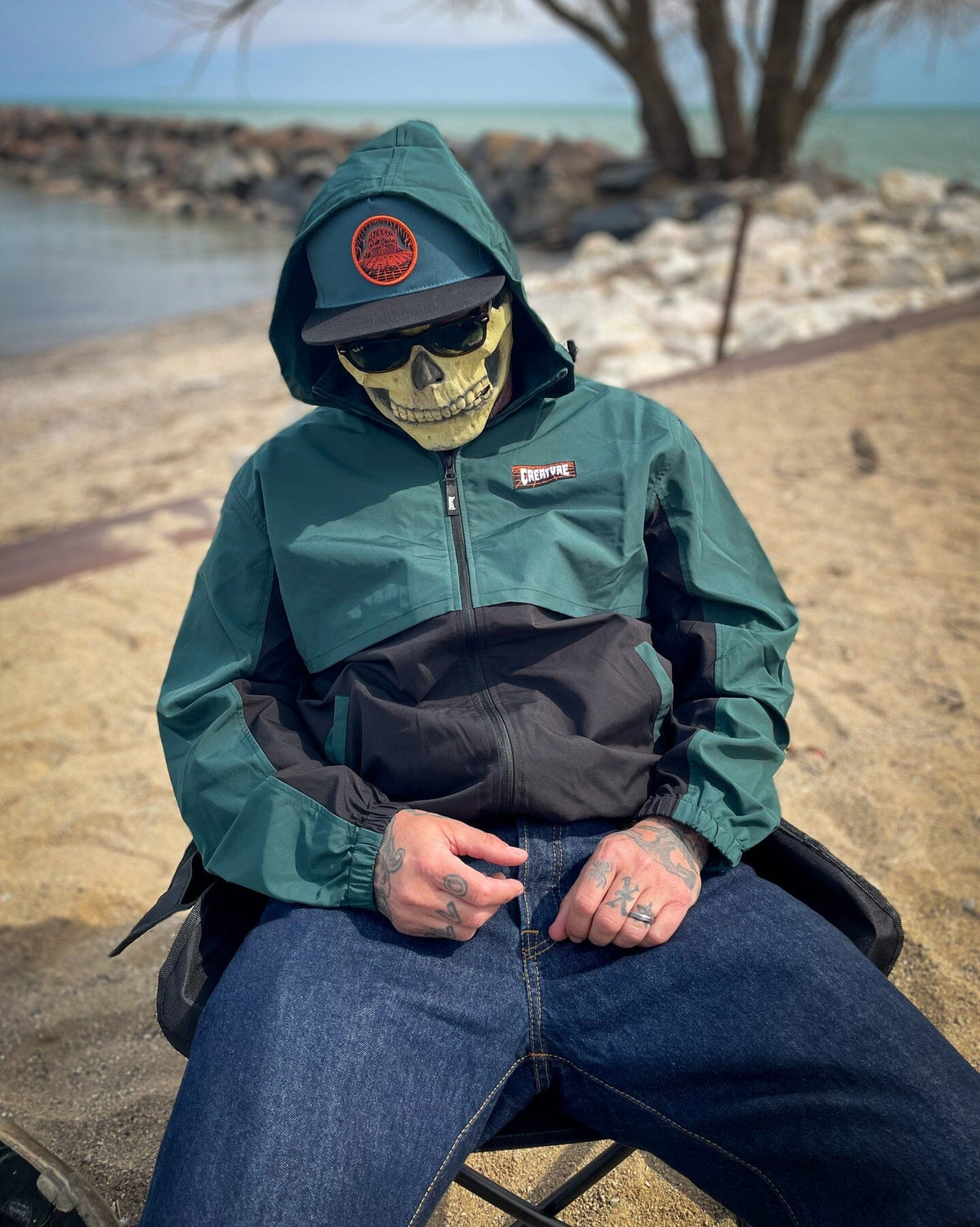 Creature Lost at Sea Snapback Hat Dark Green/Black Hats Creature 