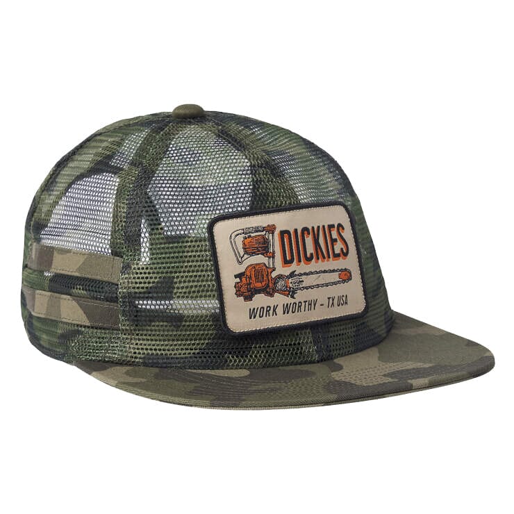 Dickies Work Worthy Mesh Trucker Hat Olive Camouflage hats Dickies 