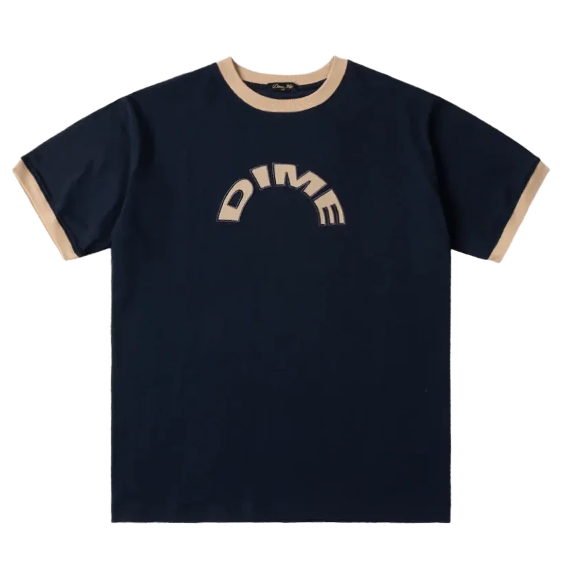 Dime Arch Ringer Tee Navy Tees Dime 