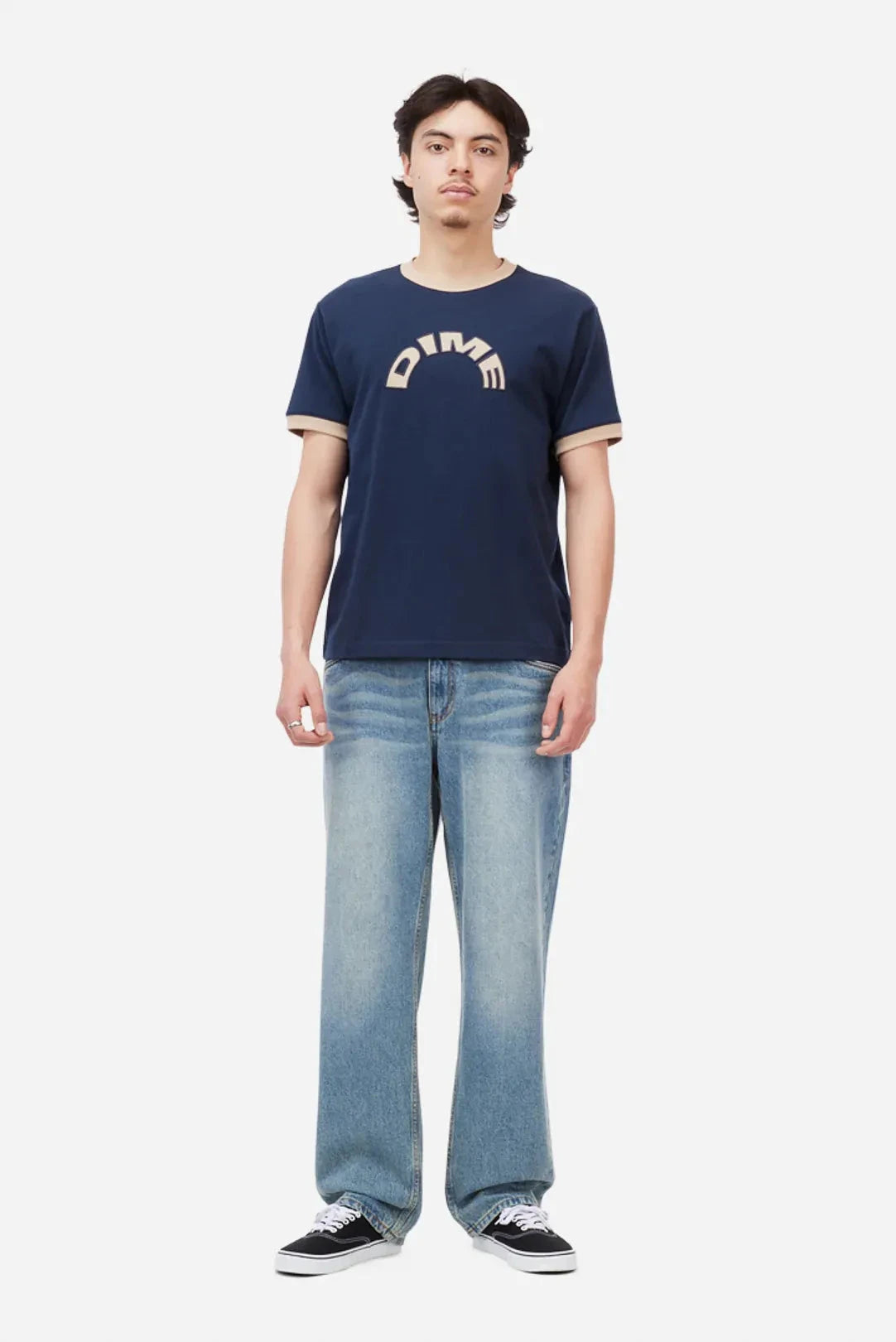 Dime Arch Ringer Tee Navy Tees Dime 