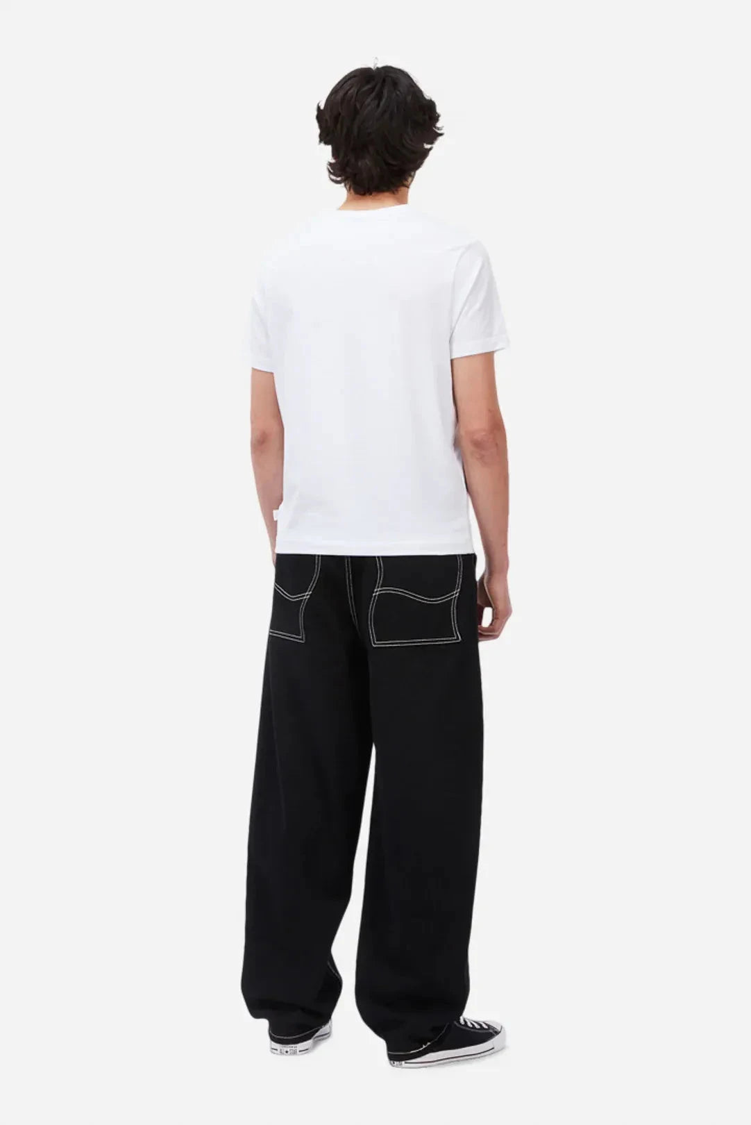 Dime Baggy Denim Jeans Black Contrast Stitch- Pants Dime 