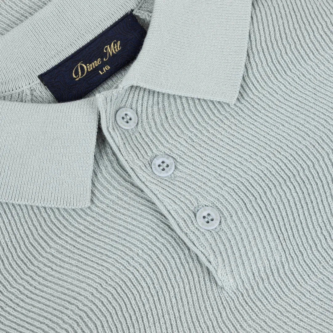 Dime Cable Knit Polo Seafoam shirts Dime 