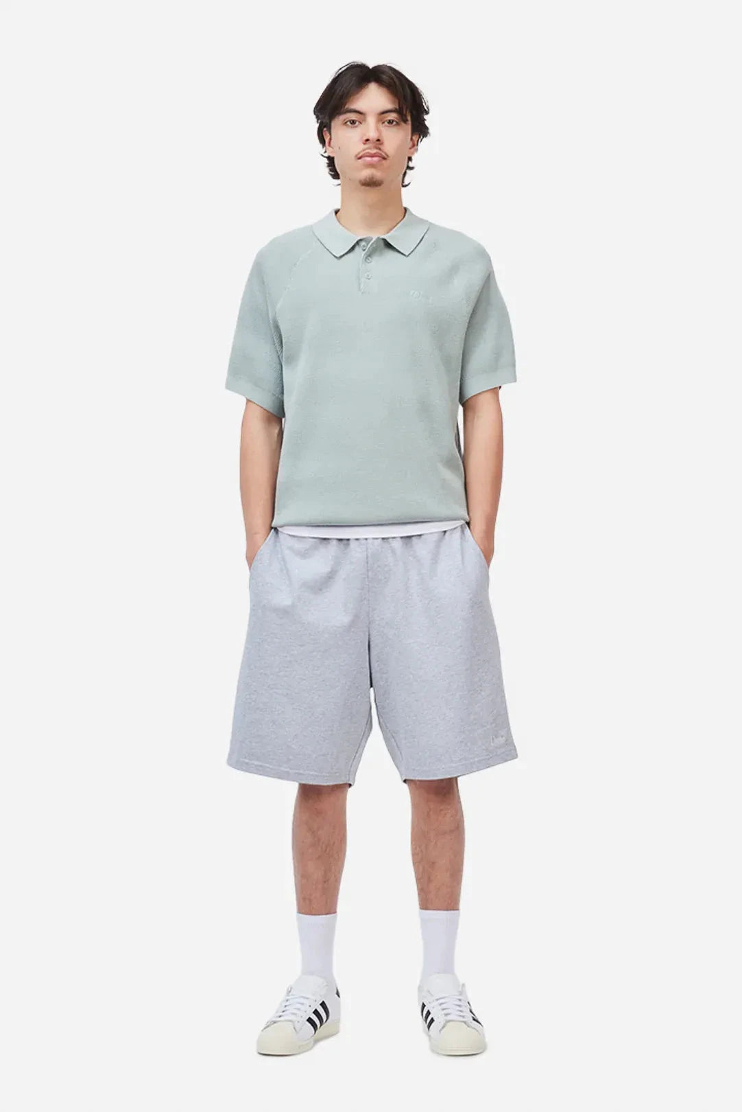 Dime Cable Knit Polo Seafoam shirts Dime 