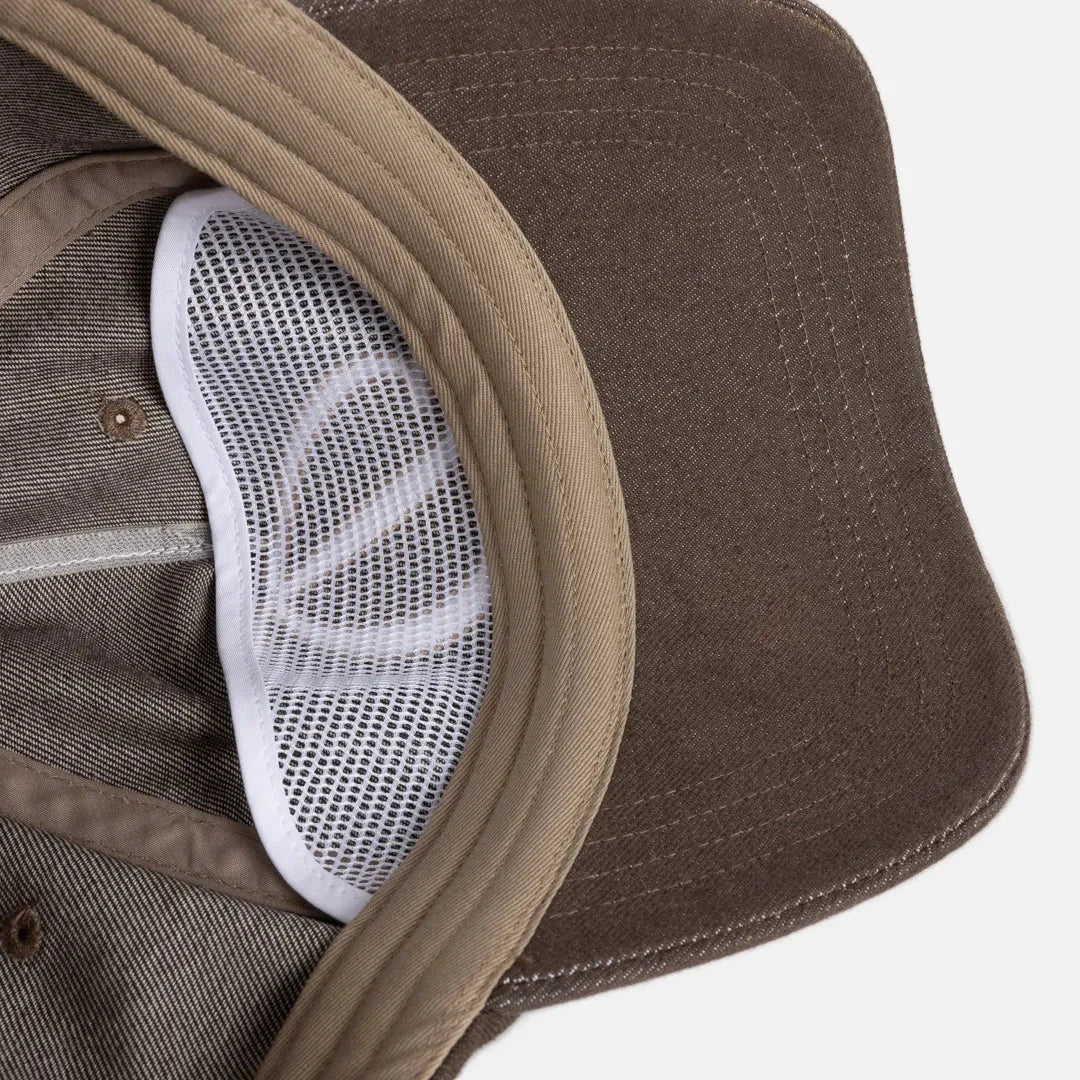 Dime Cursive Denim Worker Cap Brown Washed hats Dime 
