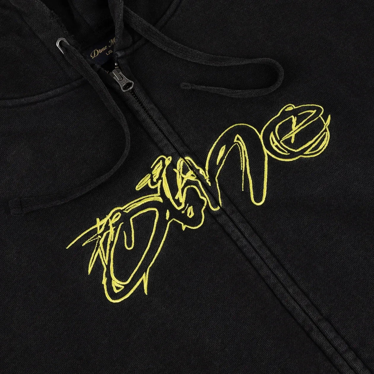Dime Distressed Terry Hoodie Acid Black hoodies Dime 
