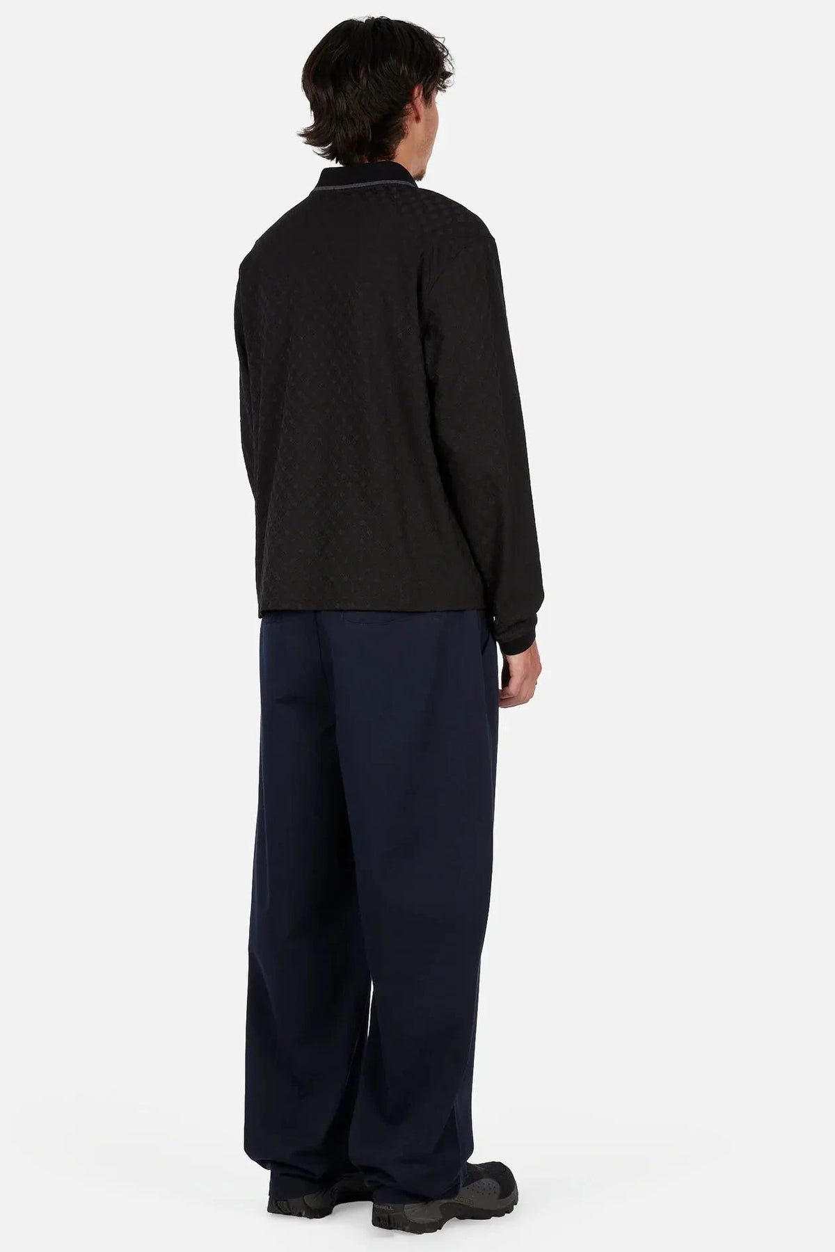 Dime Jacquard L/S Polo Black shirts Dime 