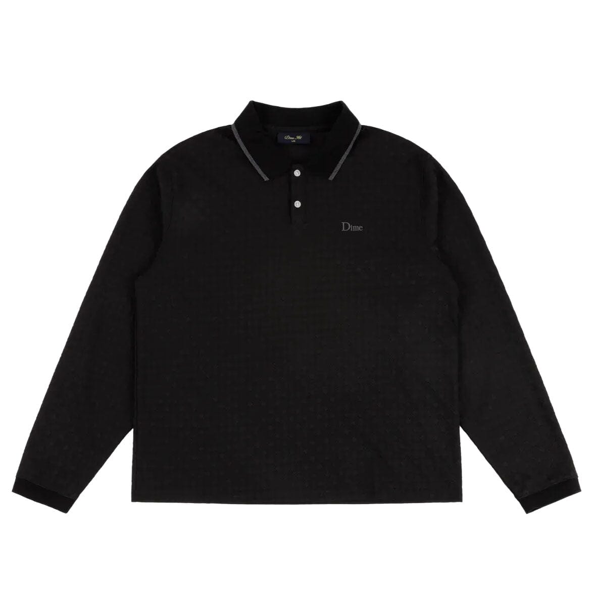 Dime Jacquard L/S Polo Black shirts Dime L 