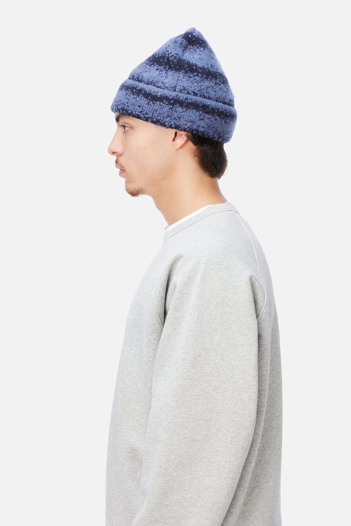 Dime Mohair Striped Beanie Blue beanies Dime 
