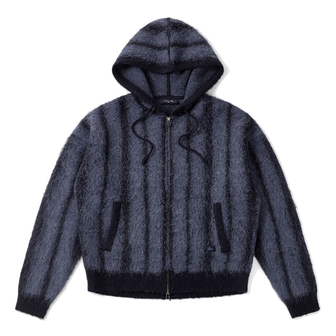 Dime Mohair Striped Zip Hoodie Blue hoodies Dime 