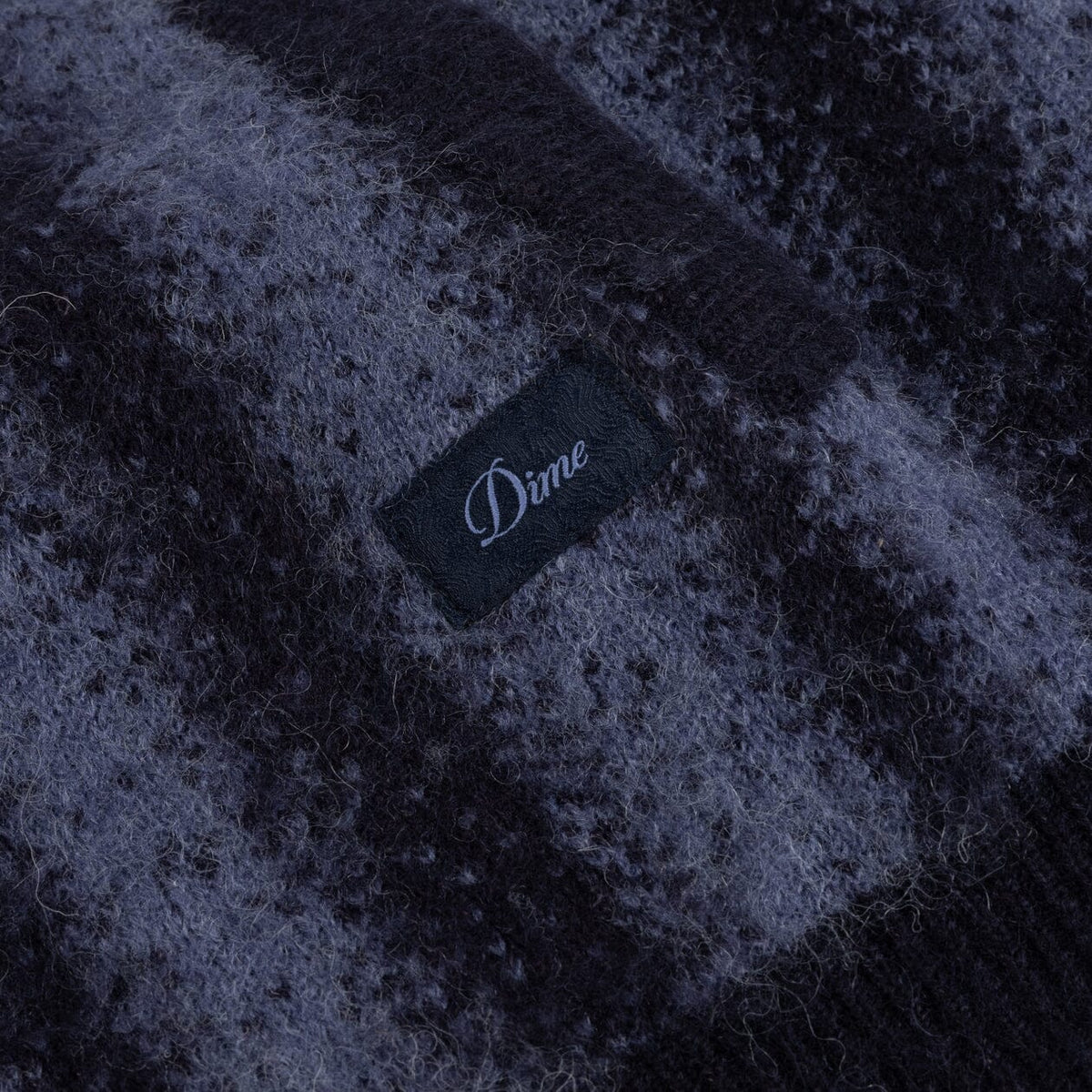 Dime Mohair Striped Zip Hoodie Blue hoodies Dime 