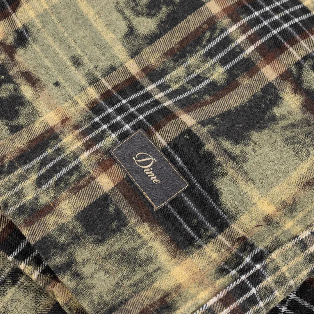 Dime Plaid Flannel Shirt Bleached Beige shirts Dime 