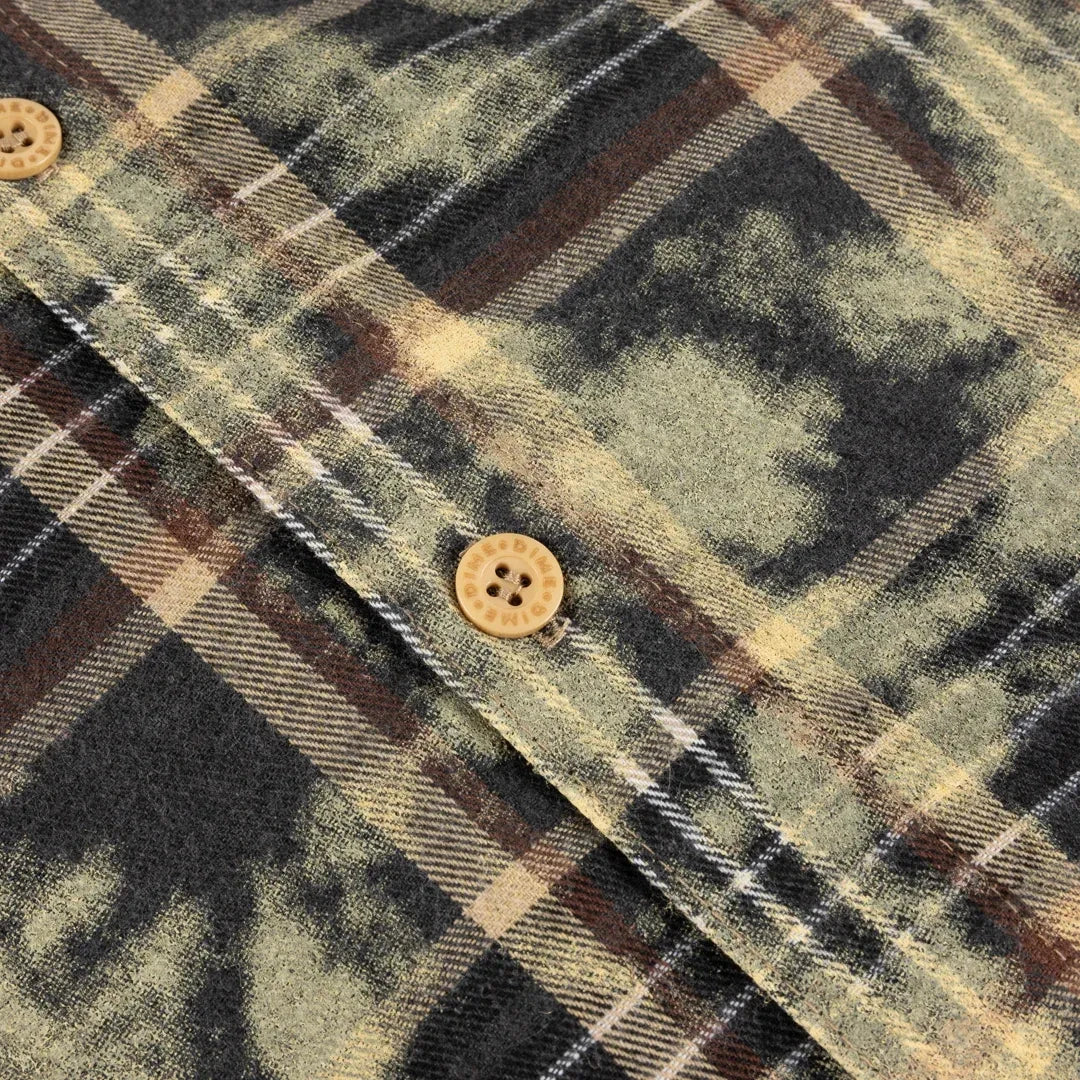 Dime Plaid Flannel Shirt Bleached Beige shirts Dime 