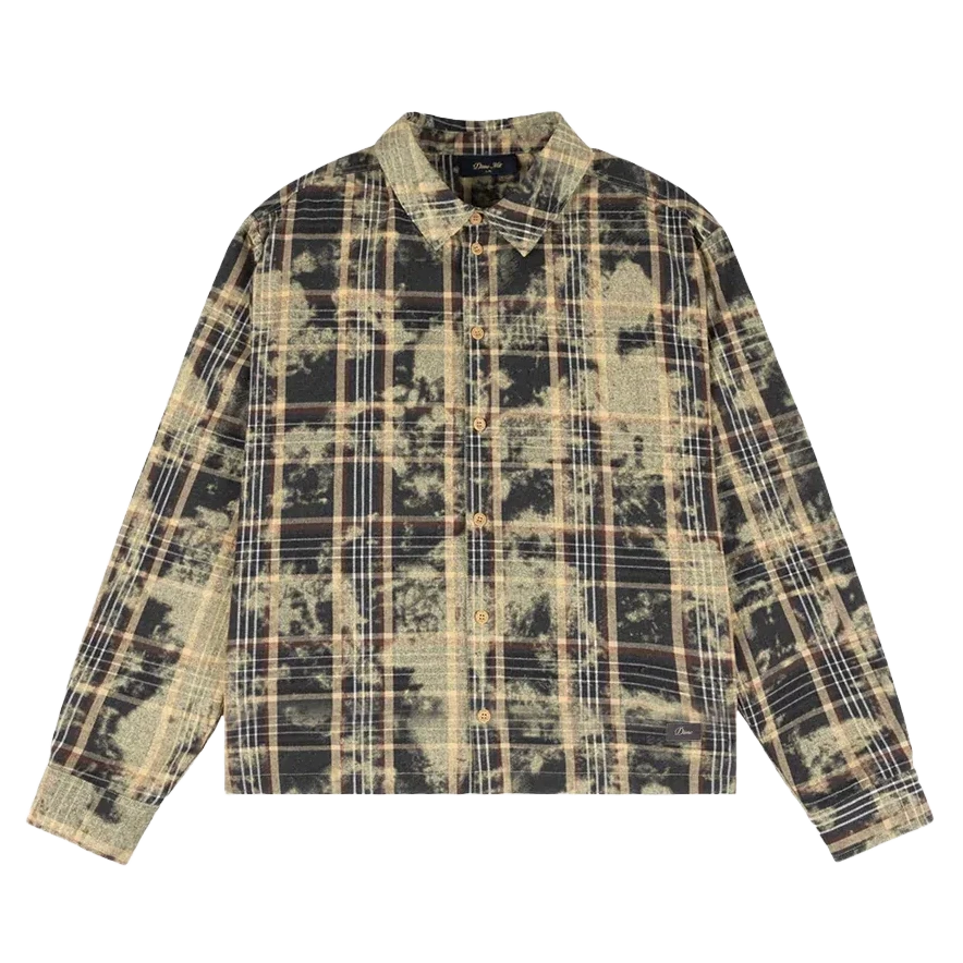 Dime Plaid Flannel Shirt Bleached Beige shirts Dime 