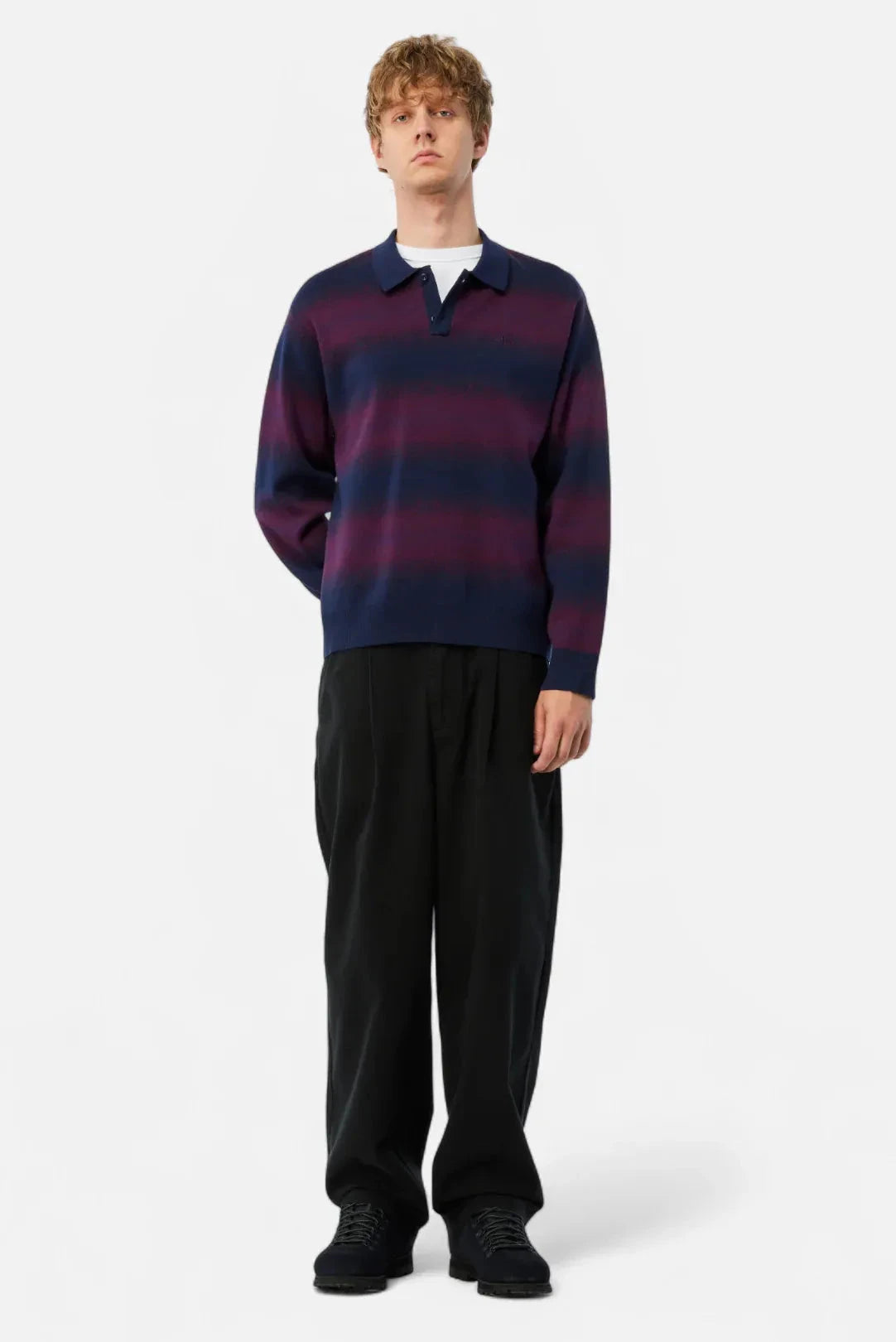 Dime Striped Rugby Knit Navy/Multi shirts Dime 