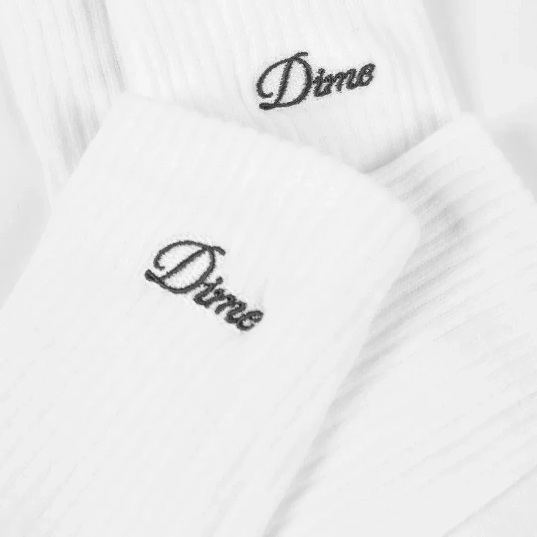 Dime Two Pack Crew Socks White L/XL Socks Dime 