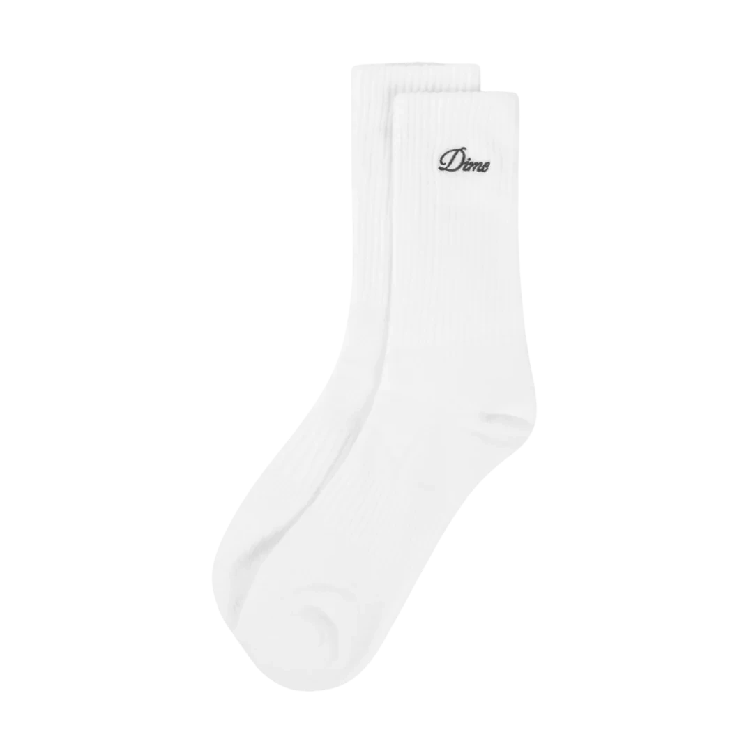 Dime Two Pack Crew Socks White L/XL Socks Dime 