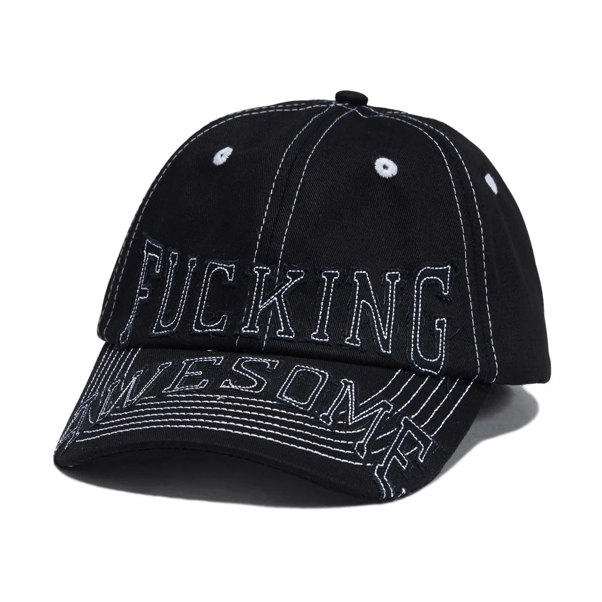 Fucking Awesome KO 6 Panel Hat Black Hats Fucking Awesome 