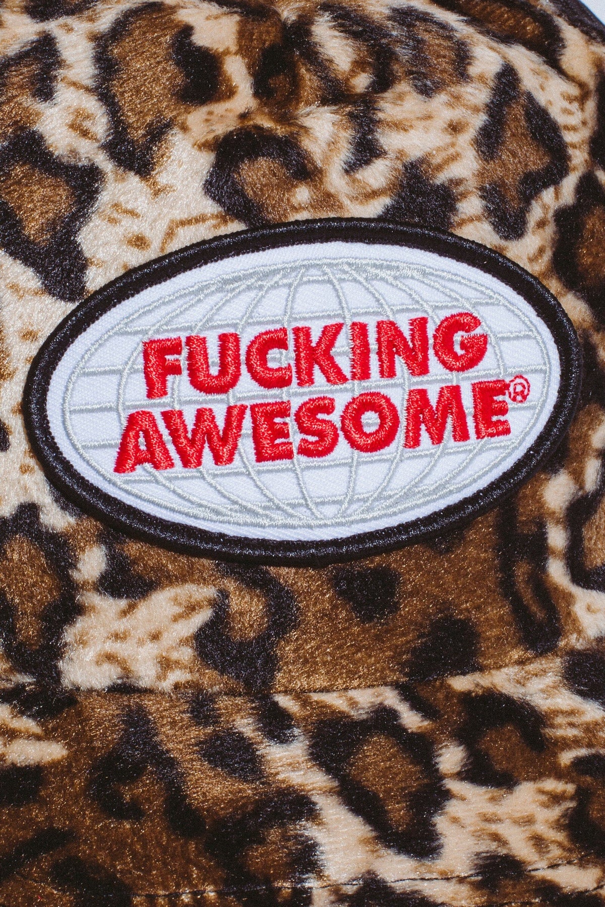 Fucking Awesome Patch Logo Leopard Trucker Hat Hats Fucking Awesome 