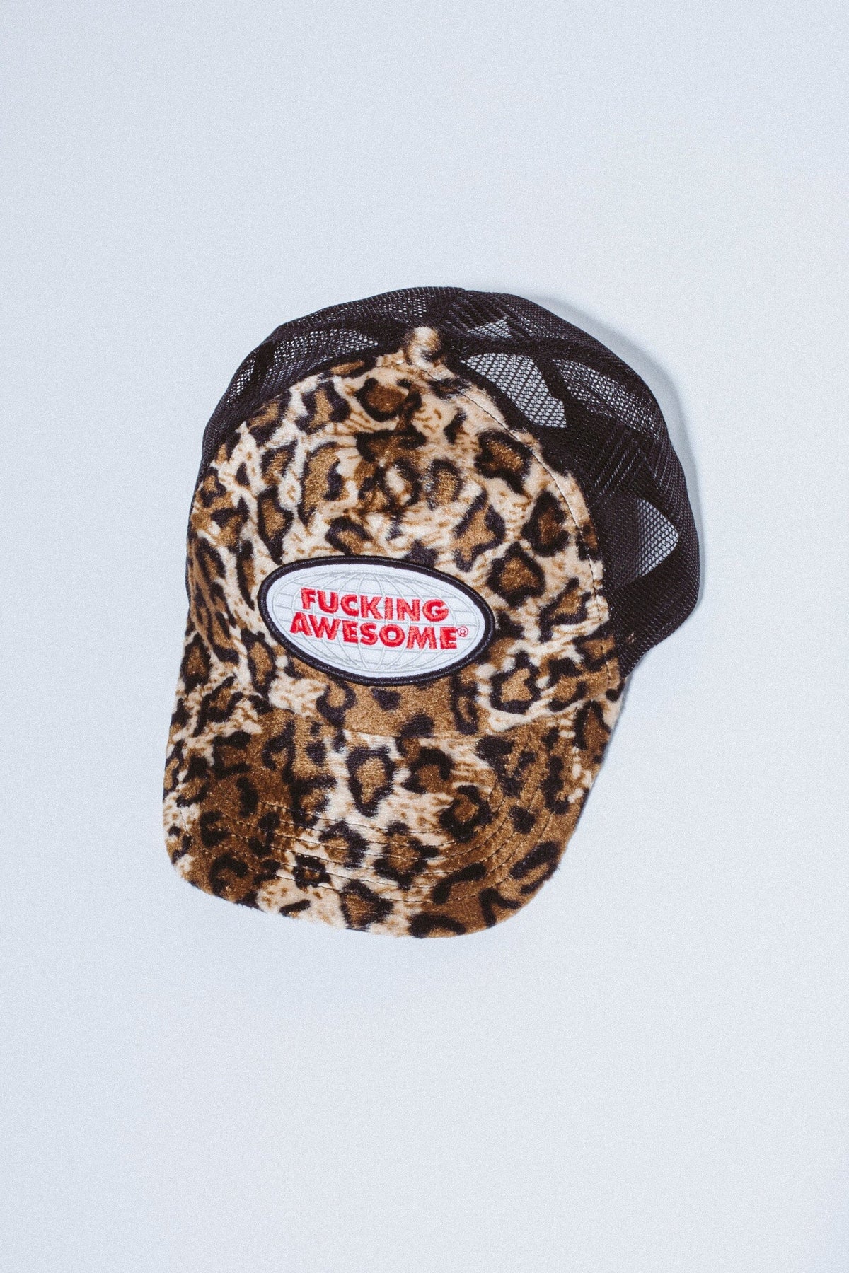 Fucking Awesome Patch Logo Leopard Trucker Hat Hats Fucking Awesome 