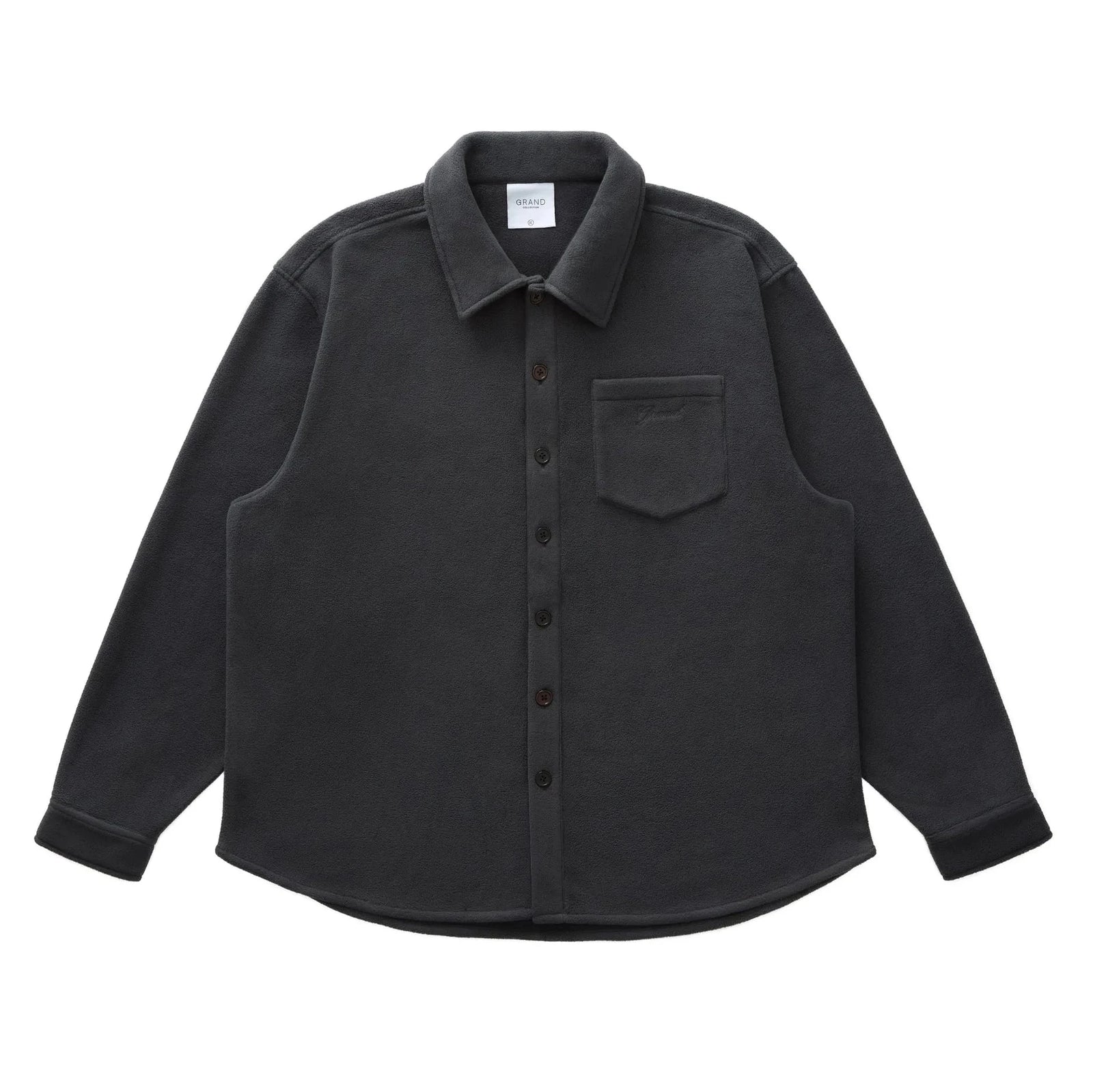 Grand Collection James Polar Fleece Overshirt Black jackets Grand Collection 
