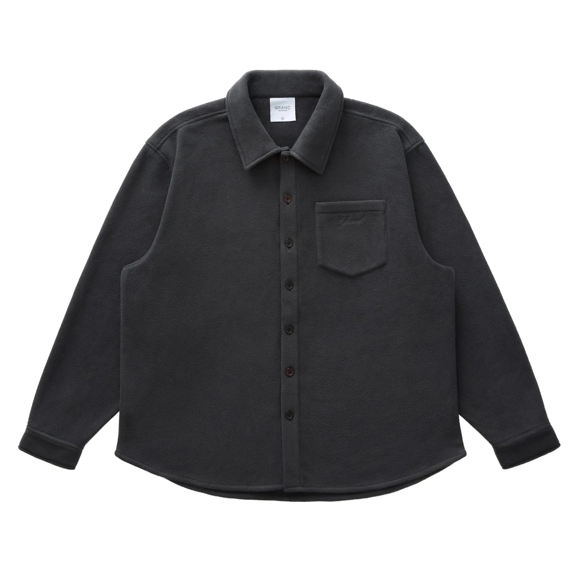 Grand Collection James Polar Fleece Overshirt Black jackets Grand Collection 