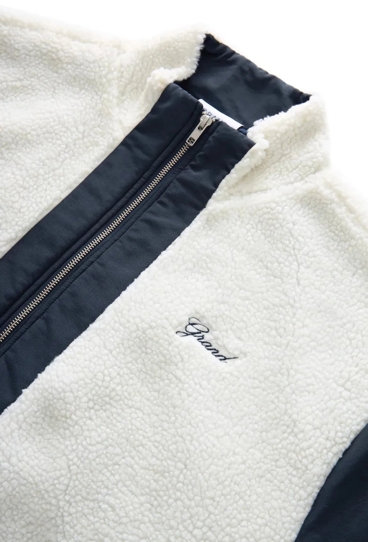 Grand Collection Shibuya Nylon Sherpa Jacket Nacy/White jackets Grand Collection 