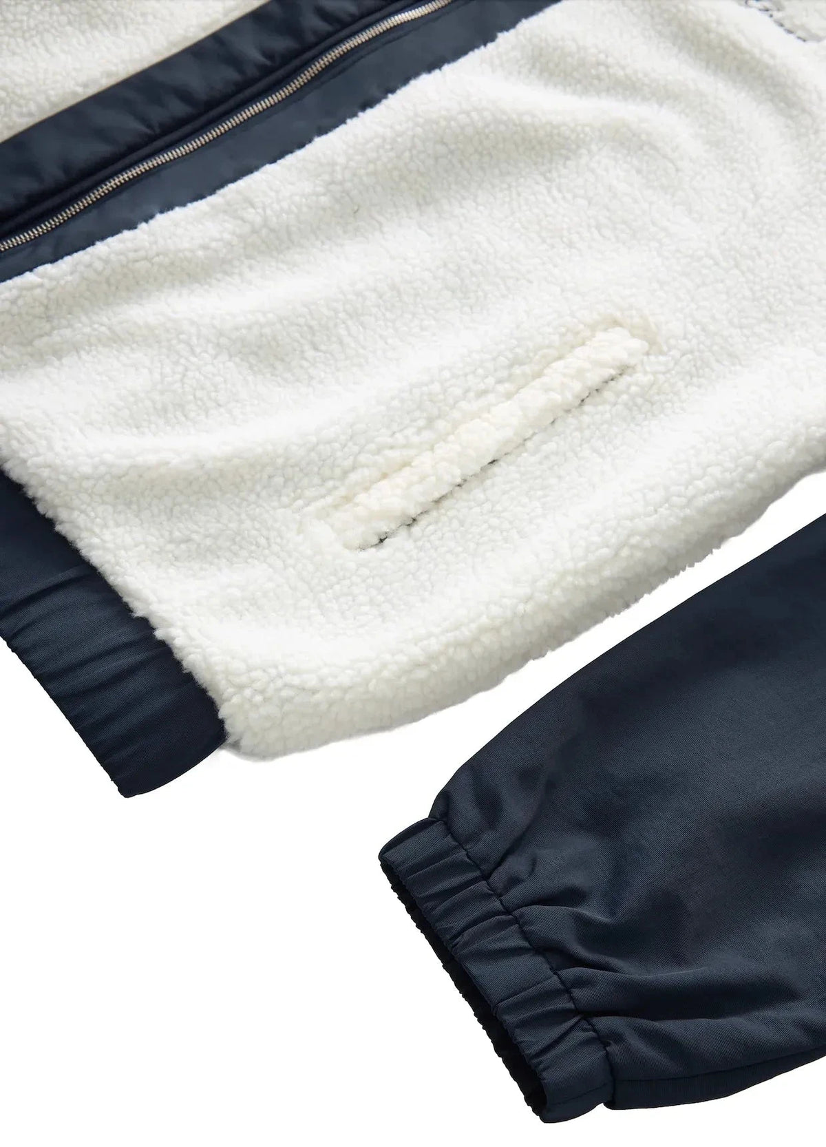 Grand Collection Shibuya Nylon Sherpa Jacket Nacy/White jackets Grand Collection 