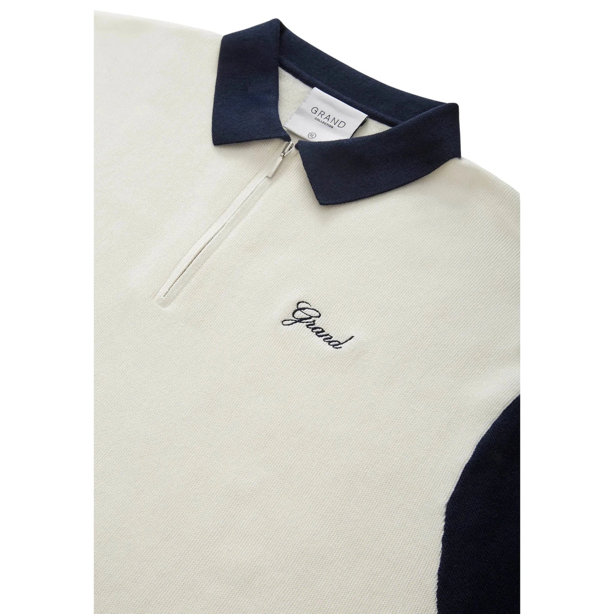 Grand Knit Quarter Zip Midnight Navy/Off White sweaters Grand Collection 