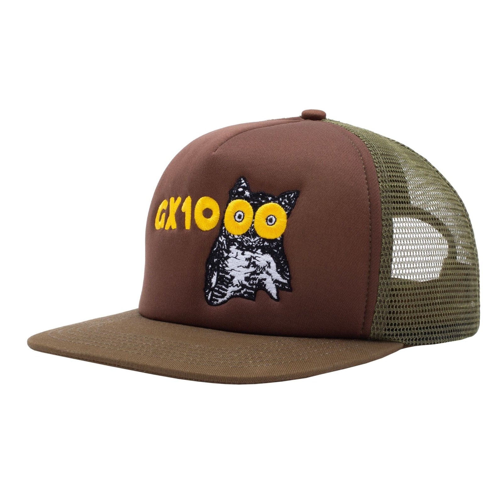 GX1000 Owl Trucker Hat Brown/Green hats GX1000 