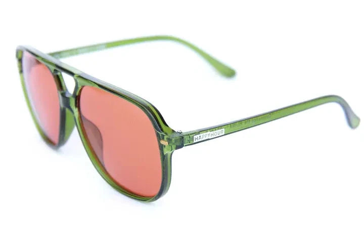 Happy Hour The Duke Sunglasses Moss Green/Orange Sunglasses Happy Hour 