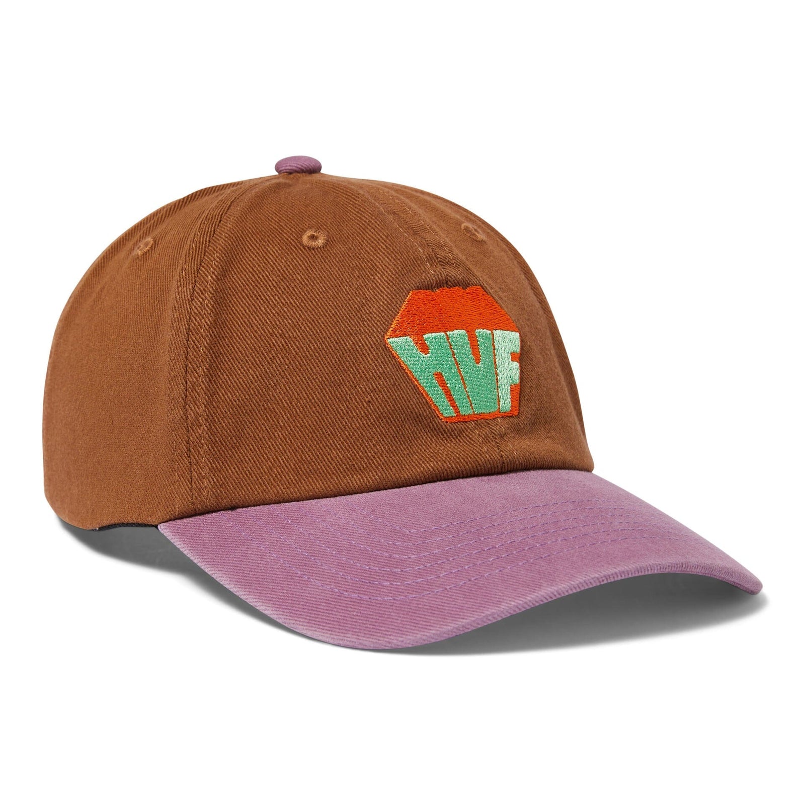 HUF Big Block Washed 6 Panel Hat Brown hats HUF 
