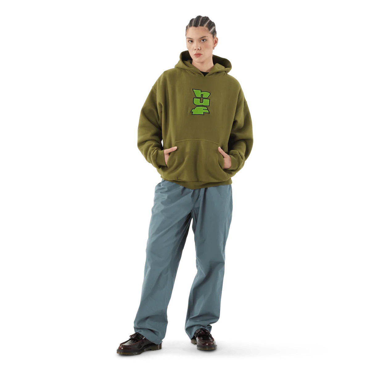 HUF Brushed Skate Pant Sage pants HUF 