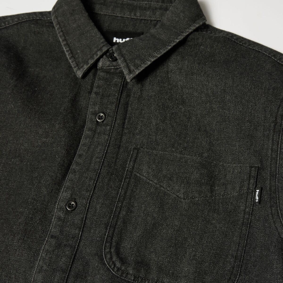 HUF Carson Overdyed Denim Shirt Black shirts HUF 