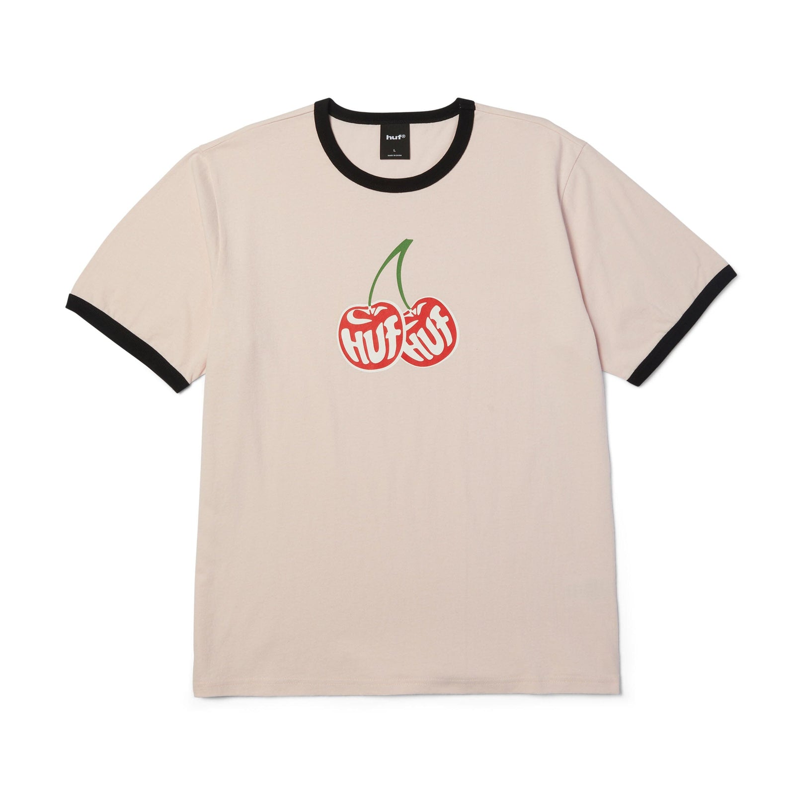 HUF Cherries Ringer Tee Dusty Pink tees HUF 